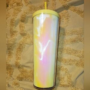 Starbucks Yellow Iridescent Tumbler with Straw - 24 oz